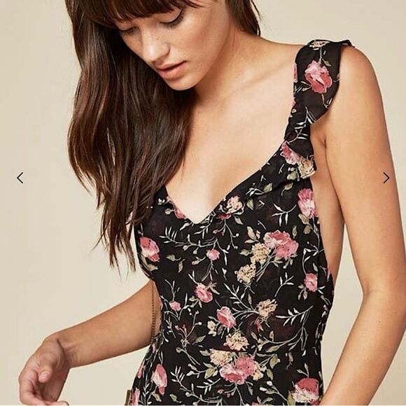 Reformation Isabella Carondelet Black Floral Maxi Dress Size 8 🔥 - Picture 7 of 14